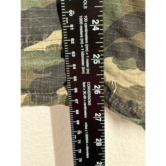 Camo Shirt/Jacket The Zig Zag Stripe Size S Green‎ Pockets Zip Up Tie Waist - Picture 10 of 12